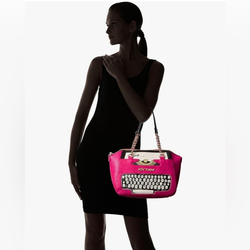 Betsey Johnson Pink Typewriter Handbag. Rare Hard to find Collectors piece - Picture 2 of 12